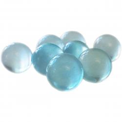 Blå vattenpärlor med metallinsatser (blue glitter)